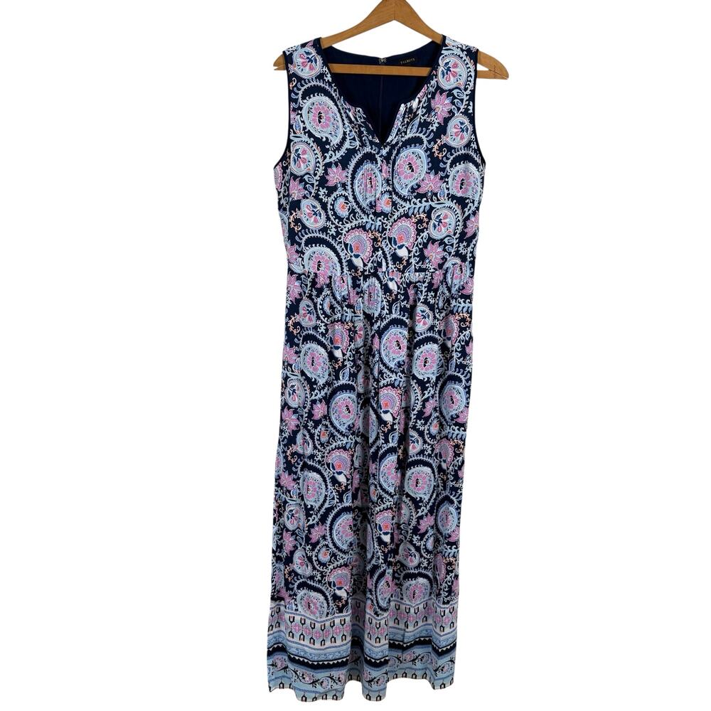 Talbots Women Midi Dress Size 6 Paisley Floral Boho Wedding Guest Western Ranch
